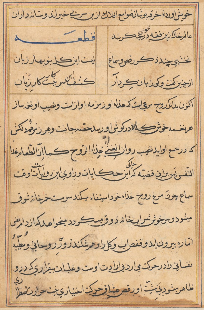 Page from Tales of a Parrot Tuti-nama: text page, c. 1560 by Unbekannt