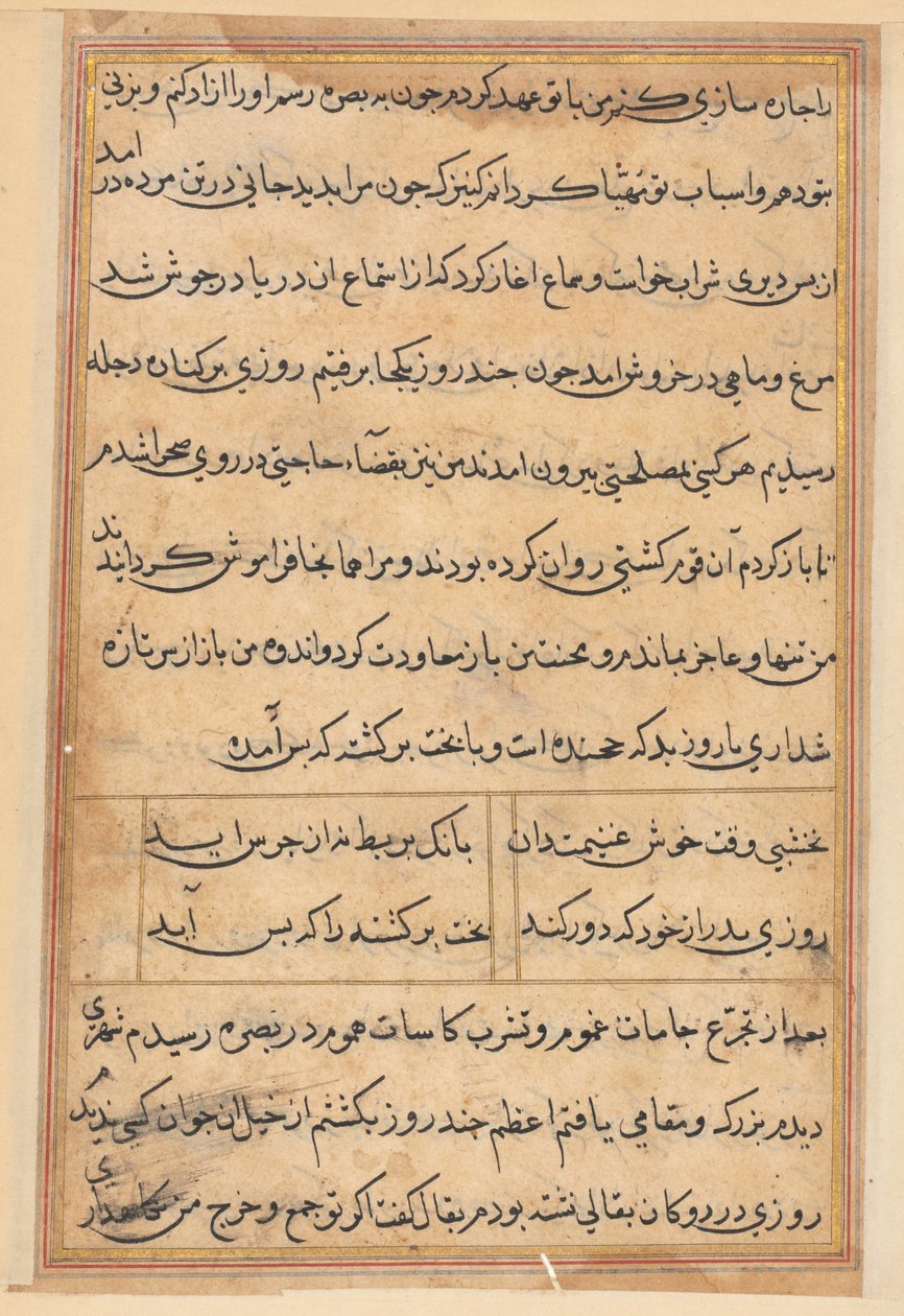 Page from Tales of a Parrot Tuti-nama: text page, c. 1560 by Unbekannt