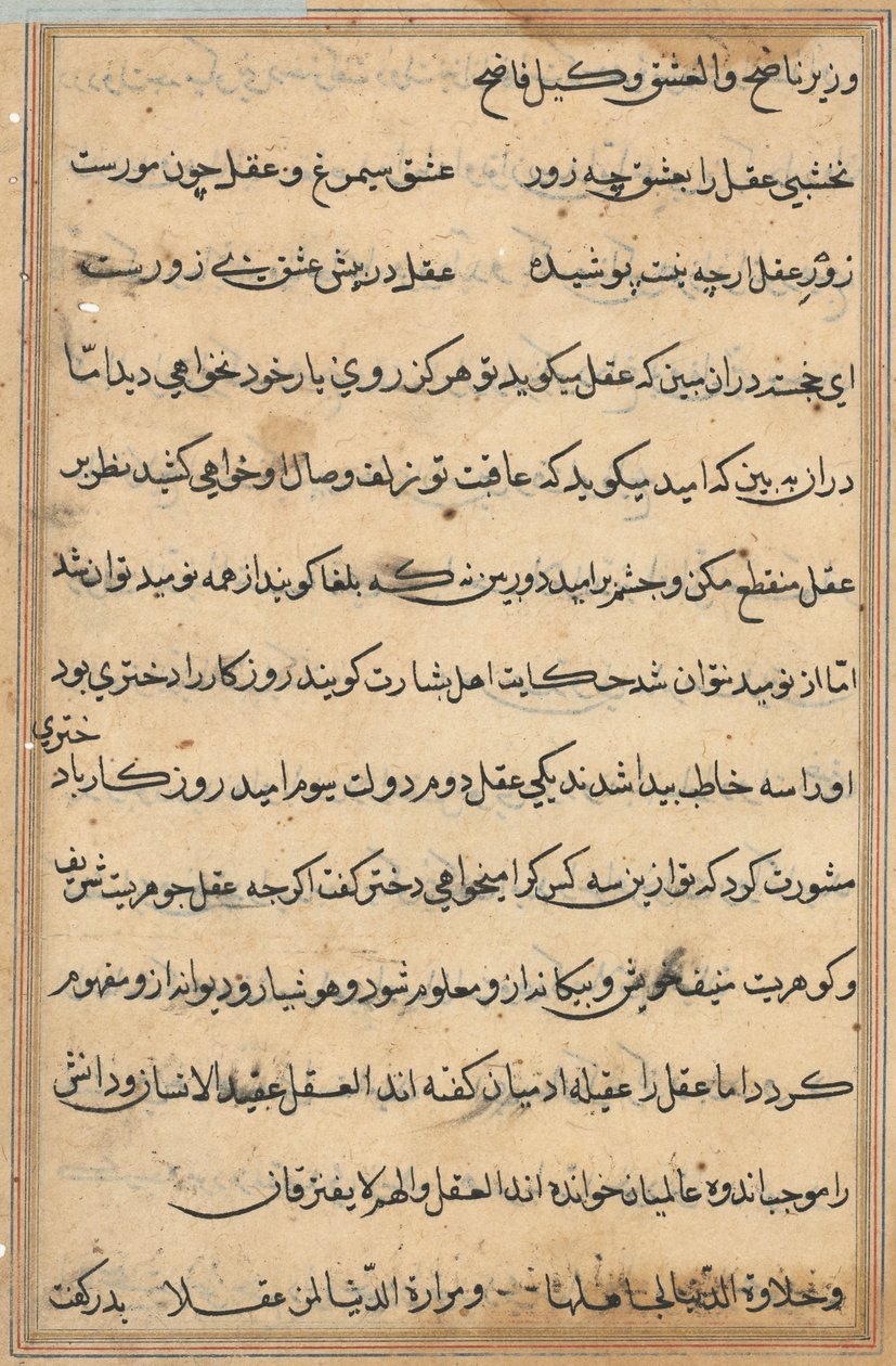 Page from Tales of a Parrot Tuti-nama: Text Page by Unbekannt