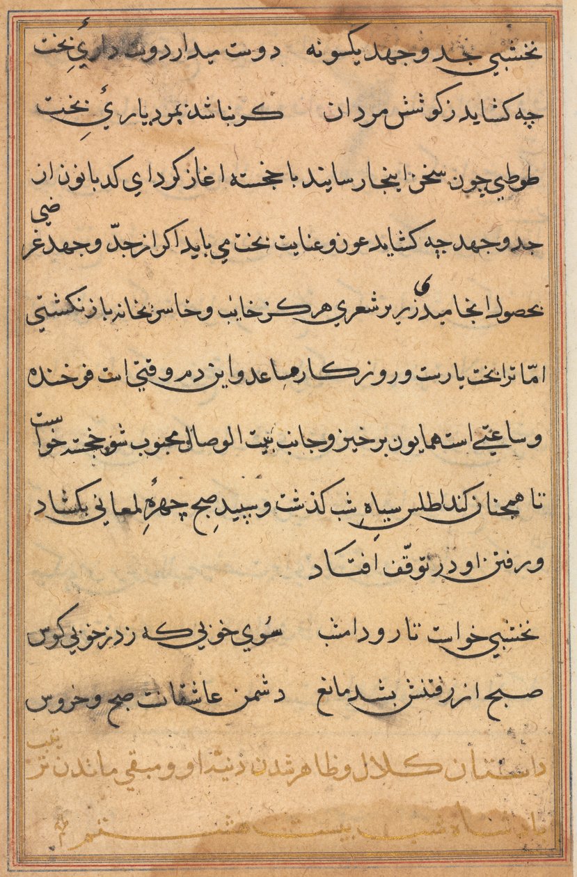 Page from Tales of a Parrot Tuti-nama: Text Page, c. 1560 by Unbekannt