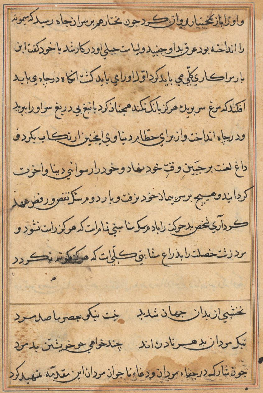 Page from Tales of a Parrot Tuti-nama: text page by Unbekannt