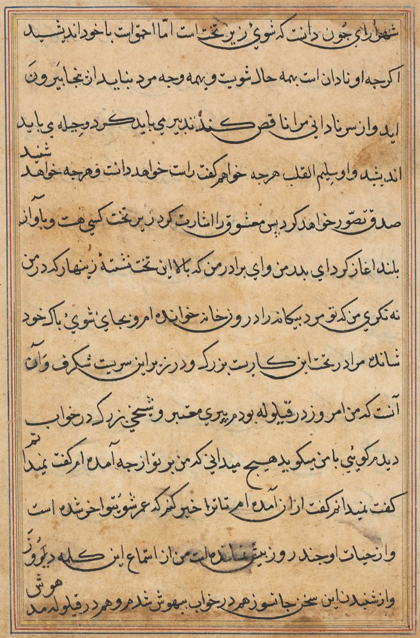 Page from Tales of a Parrot Tuti-nama: text page by Unbekannt
