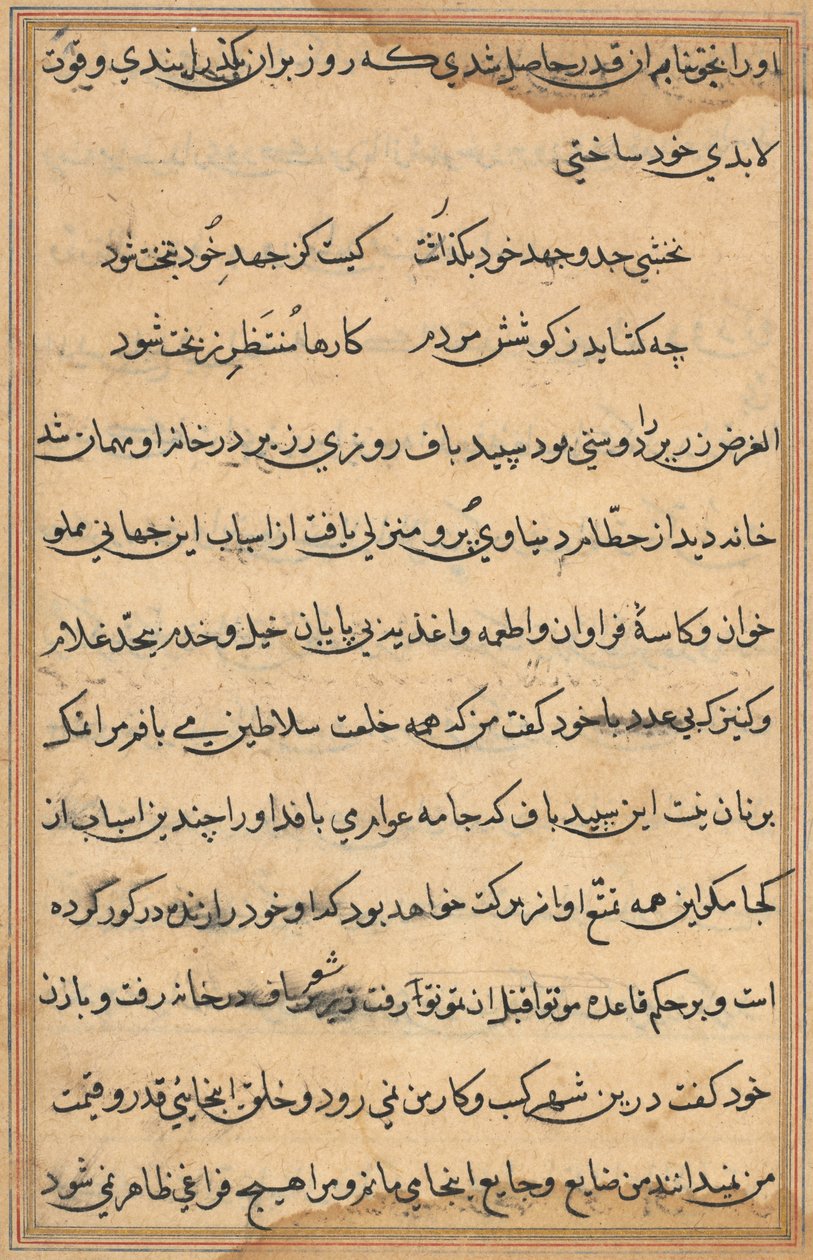Page from Tales of a Parrot Tuti-nama: text page by Unbekannt