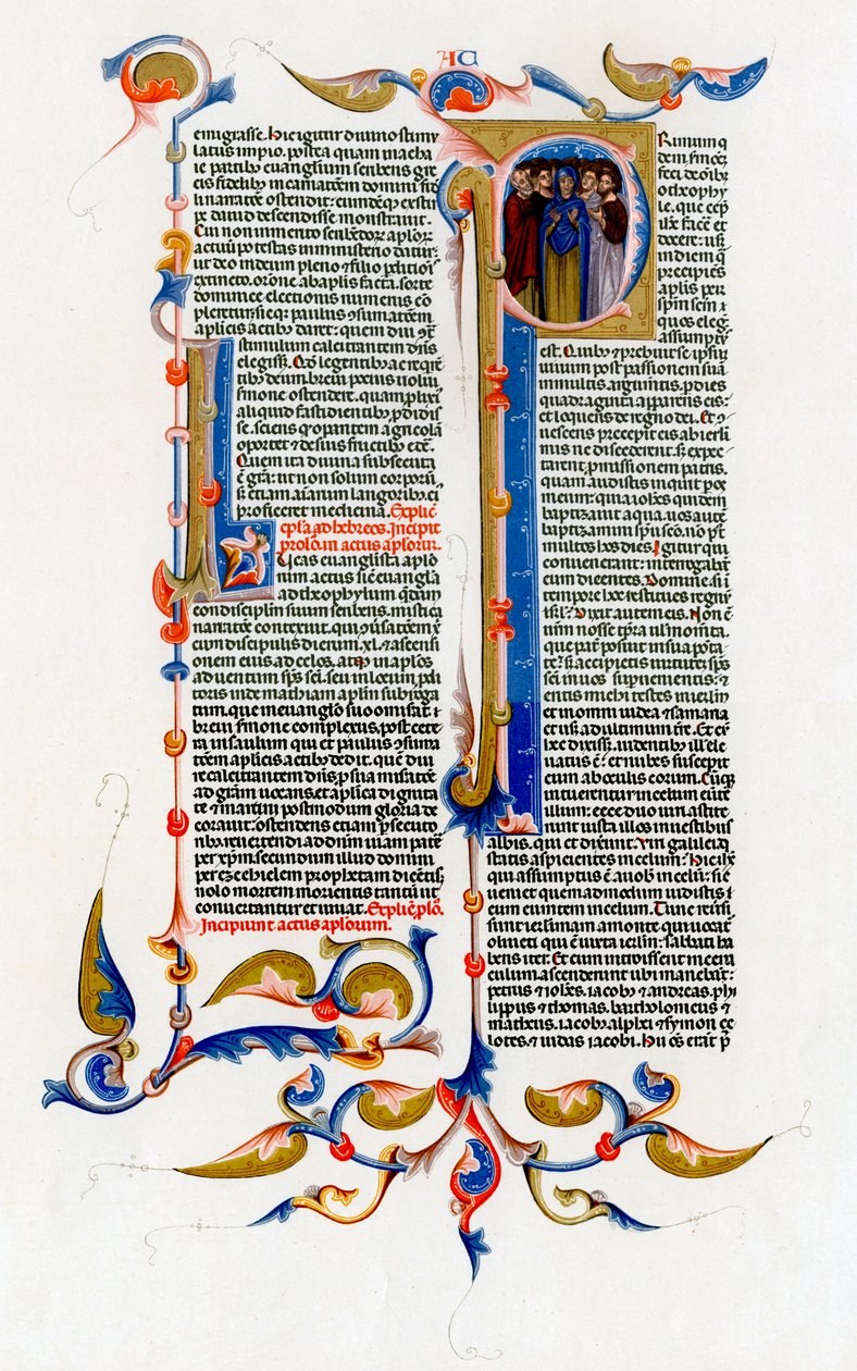 Page of Text with Illuminated Initial Letter by Unbekannt
