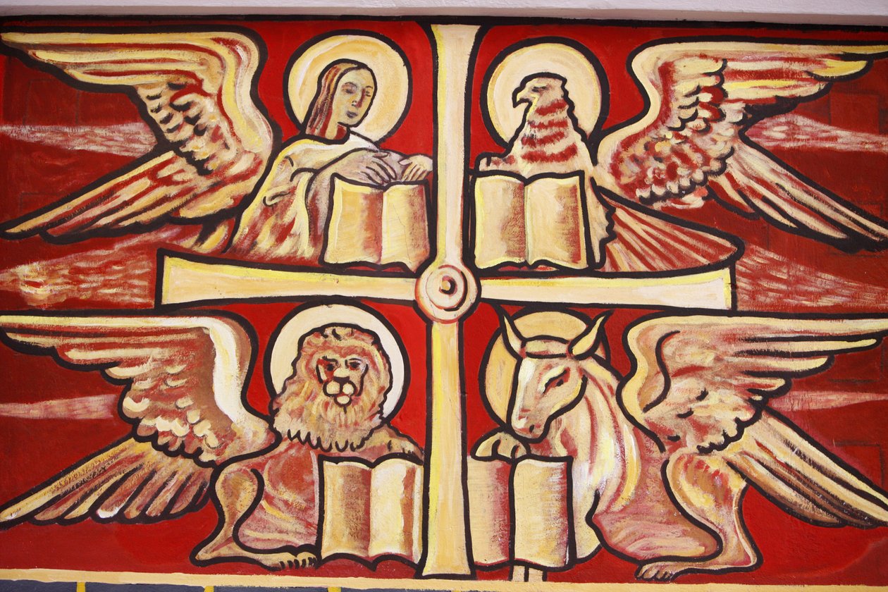 Painting in Lome Cathedral: Evangelists, Lome, Togo by Unbekannt