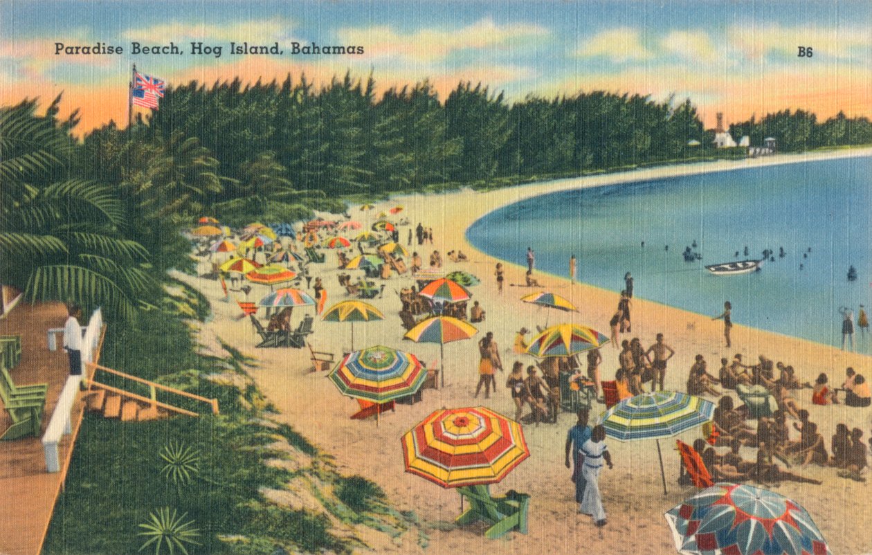 Paradise Beach, Hog Island, Bahamas, c1930 by Unbekannt
