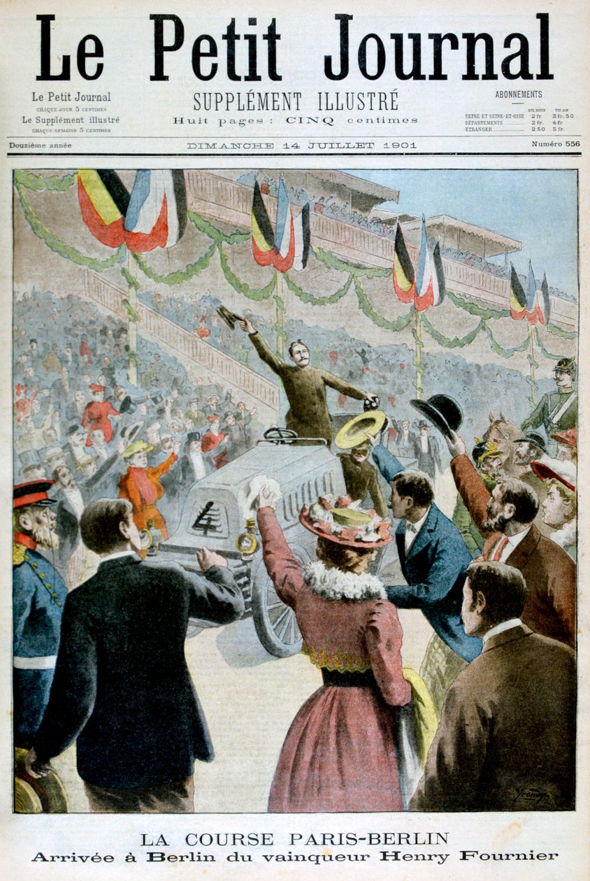 Paris Berlin Race, Arrival of the winner Henry Fournier by Unbekannt