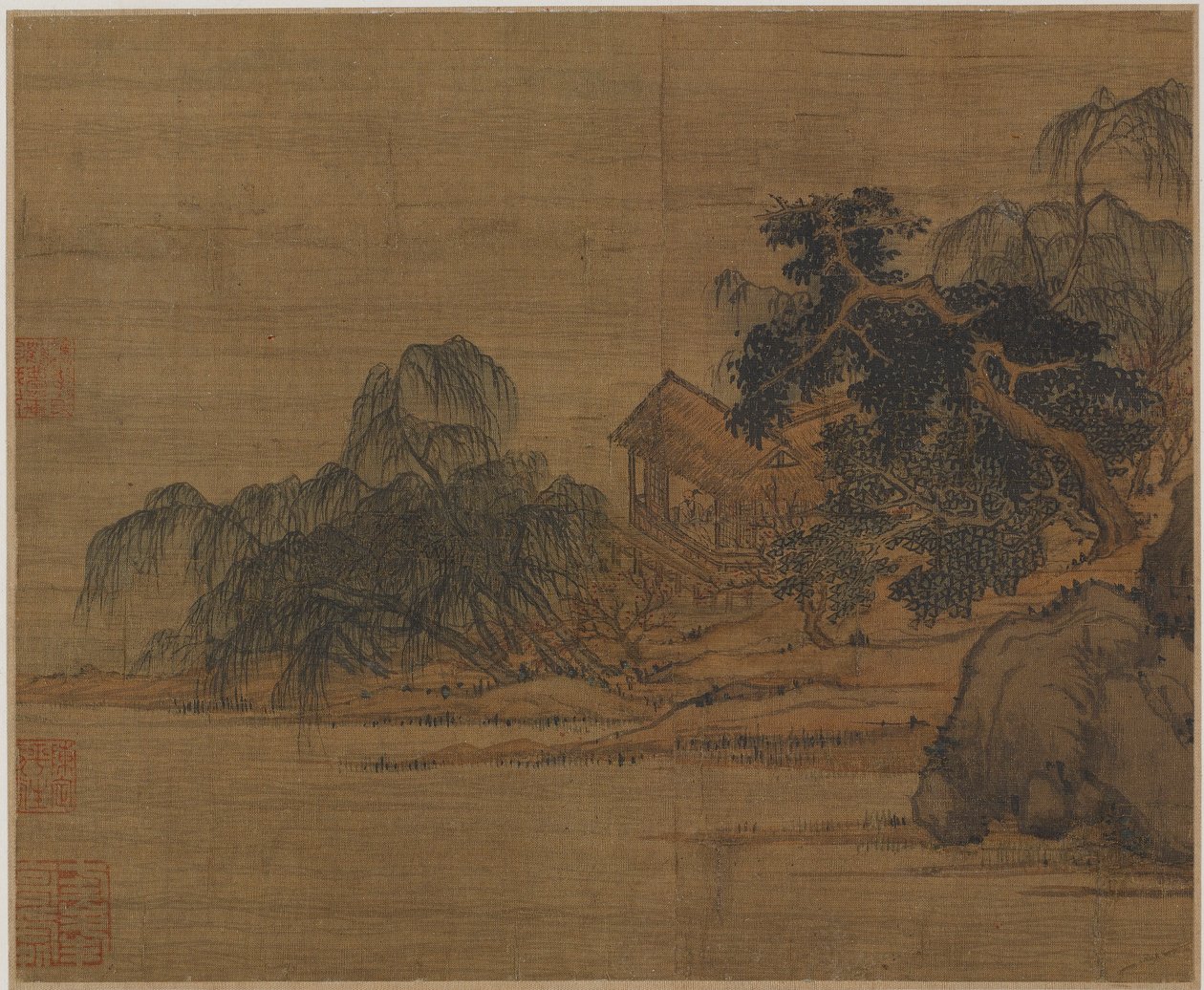 Pavilion on a wooded promontory, Possibly Ming dynasty by Unbekannt