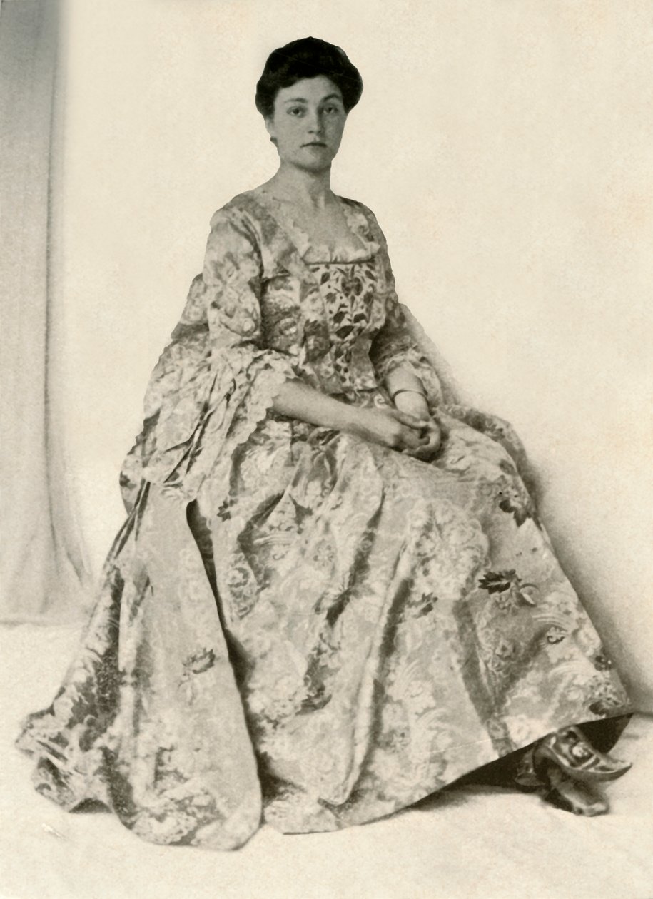 Photograph of a Kincob Brocade, with Silk Embroidered Stomacher by Unbekannt