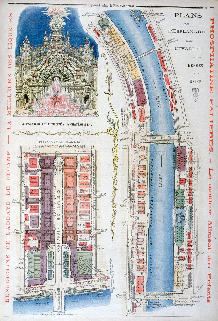 Plan for the Esplanade des Invalides, Universal Exhibition of 1900, Paris by Unbekannt