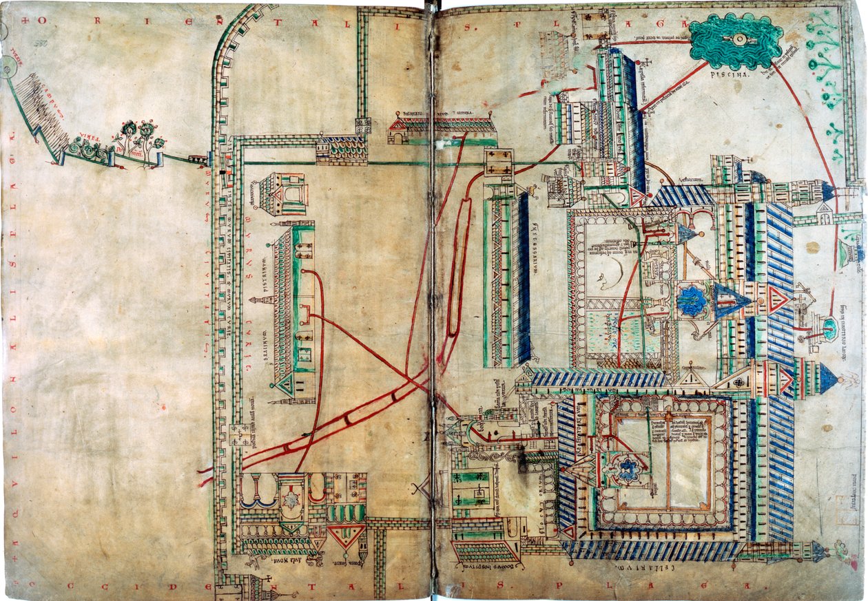 Plan of the Water Supply System to Canterbury Cathedral by Unbekannt
