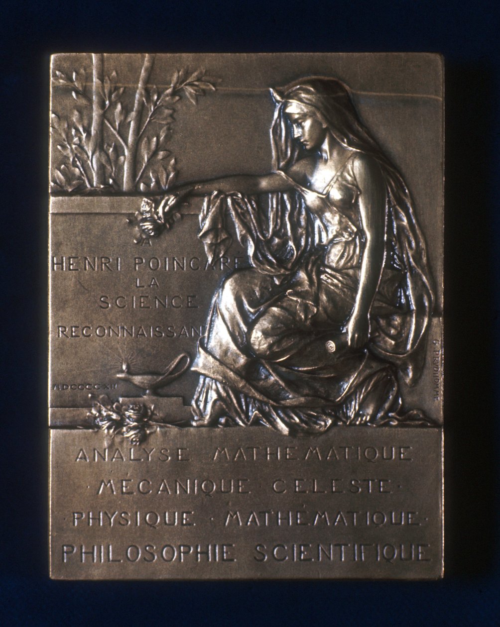 Plaquette commemorating the death of Henri Poincare, French mathematician by Unbekannt