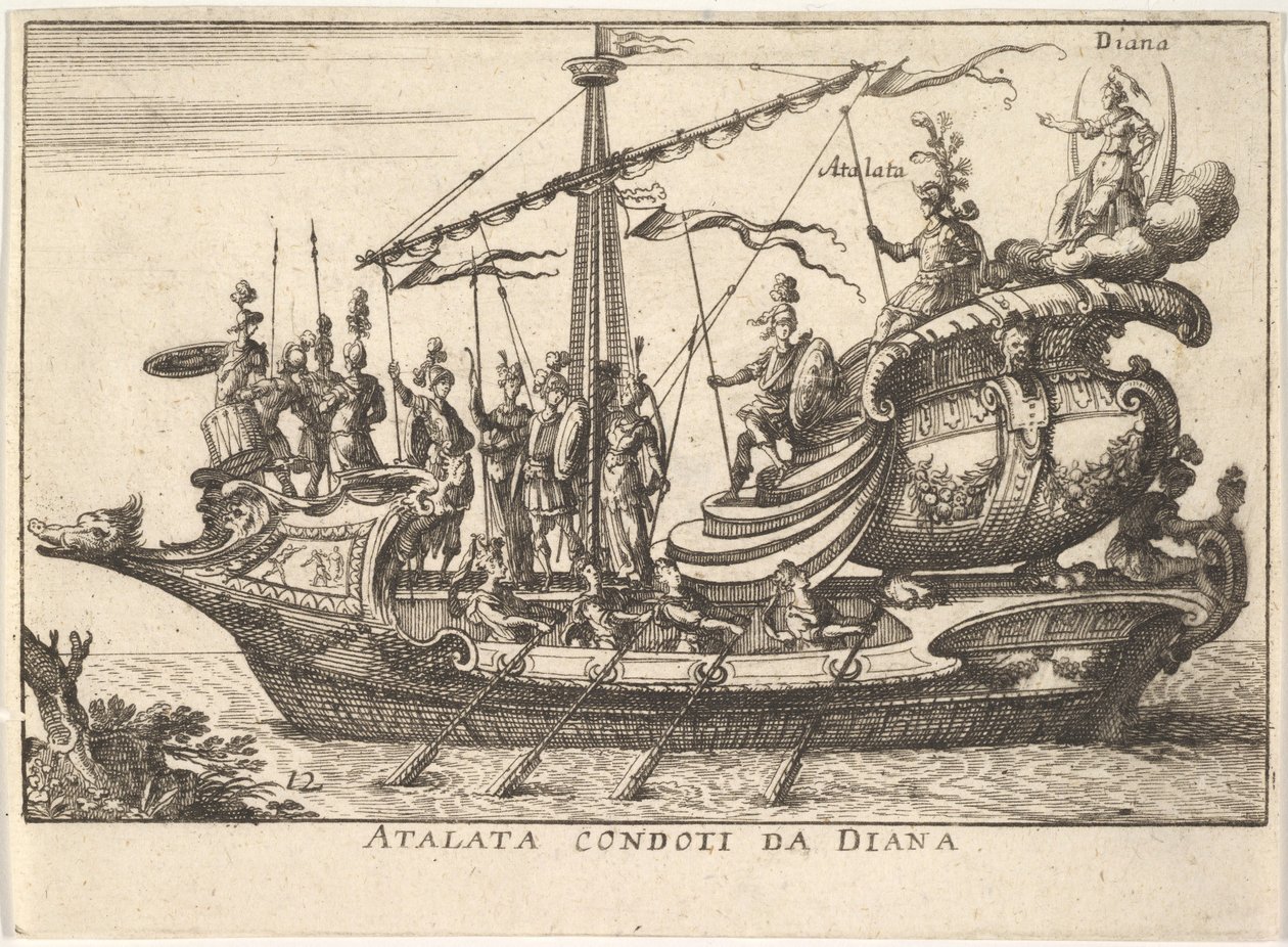 Plate 12: Atalanta Led by Diana, Accompanied by Warriors, 1664 by Unbekannt
