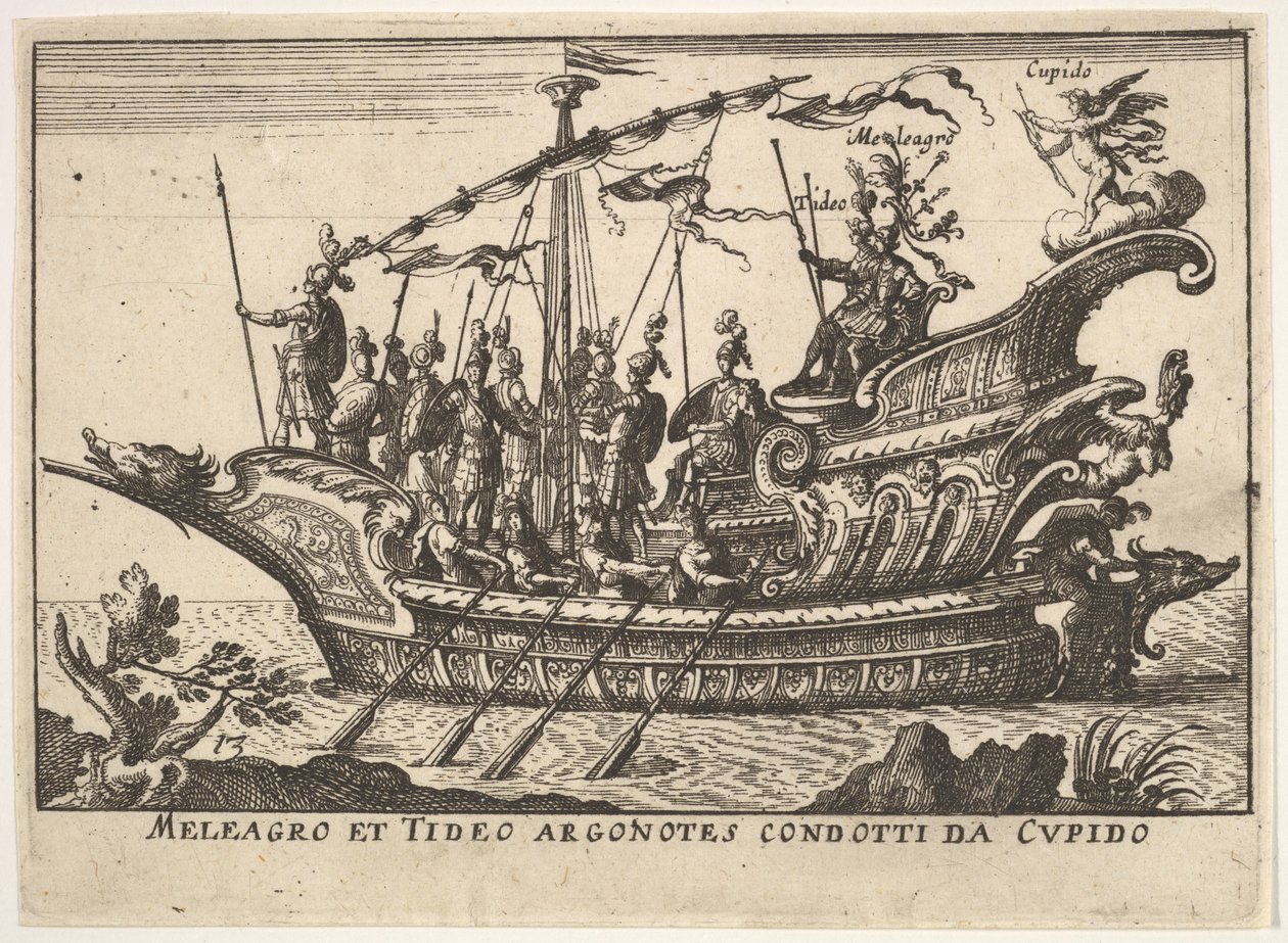 Argonauts Meleager and Tydeus led by Cupid by Unbekannt