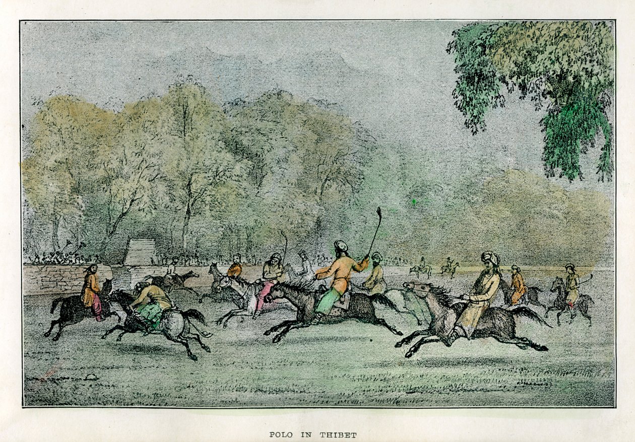 Polo in Tibet, 19th century by Unbekannt