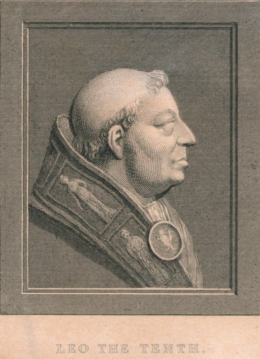Pope Leo X 1475-1521, born Giovanni di Lorenzo de Medici, c1830 by Unbekannt
