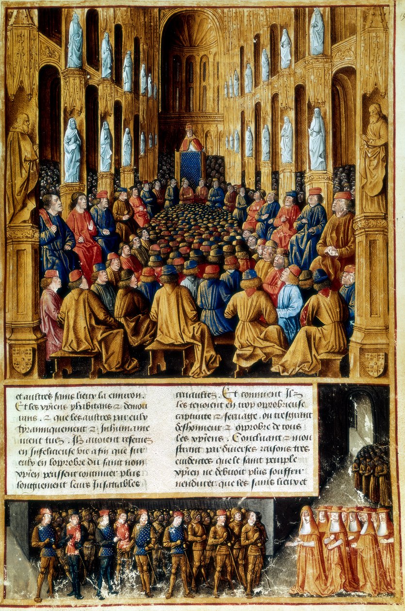 Pope Urban II Presiding Over the Council of Clermont, France, 1095 by Unbekannt
