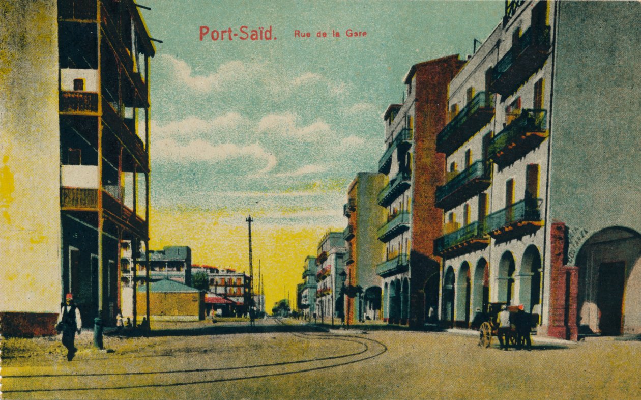 Port-Said. Rue de la Gare, c1900 by Unbekannt