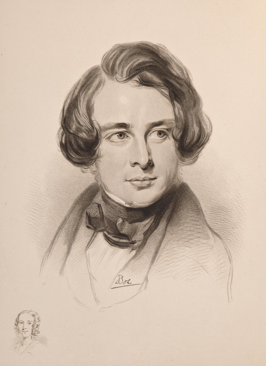 Portrait of Charles Dickens. Sketch of Dickens