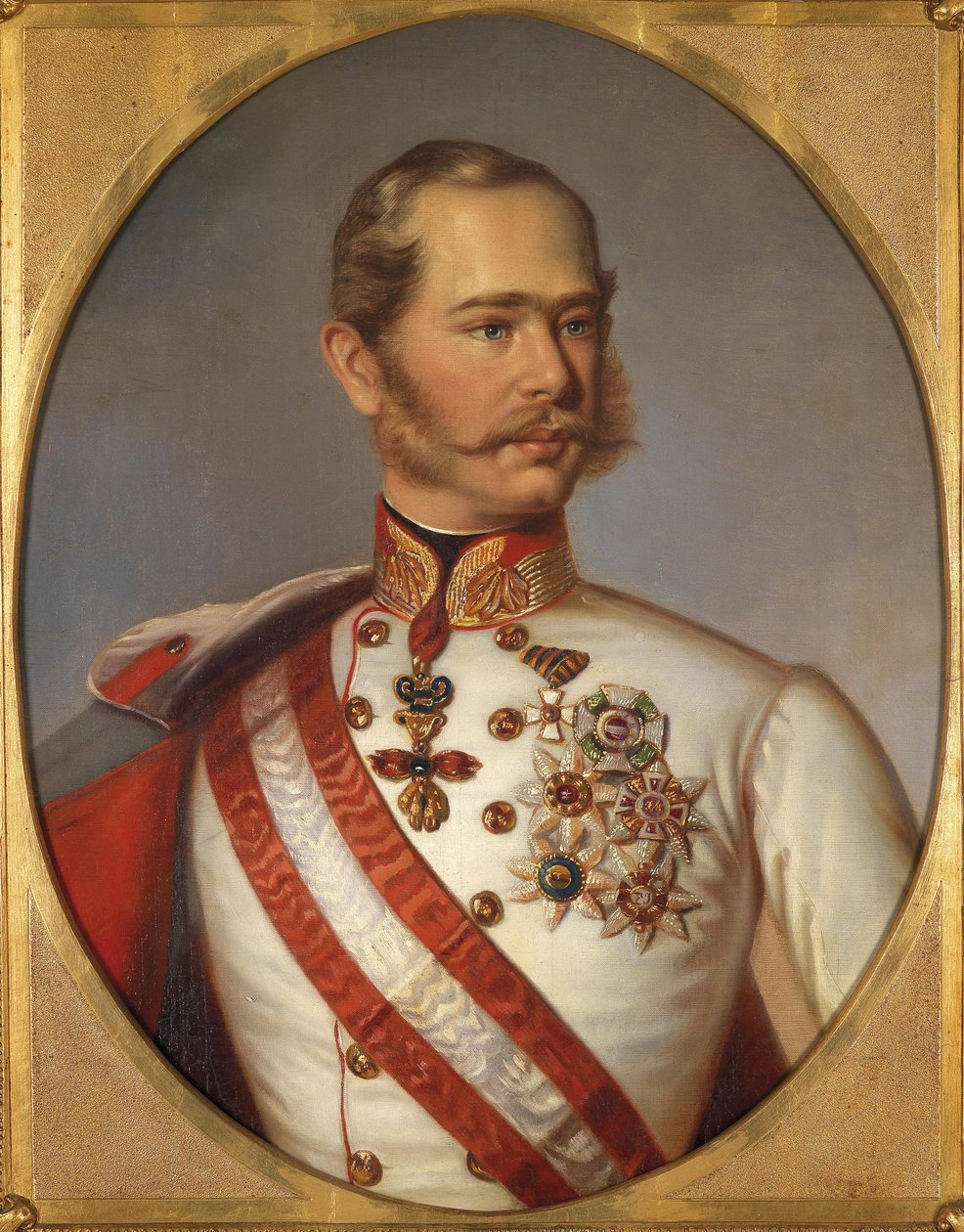 Portrait of Franz Joseph I of Austria, ca 1855 by Unbekannt