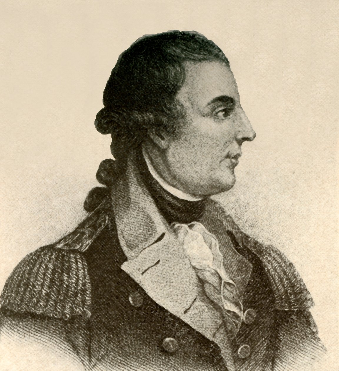 Portrait of General Montgomery, showing a black silk stock, hair in queue by Unbekannt