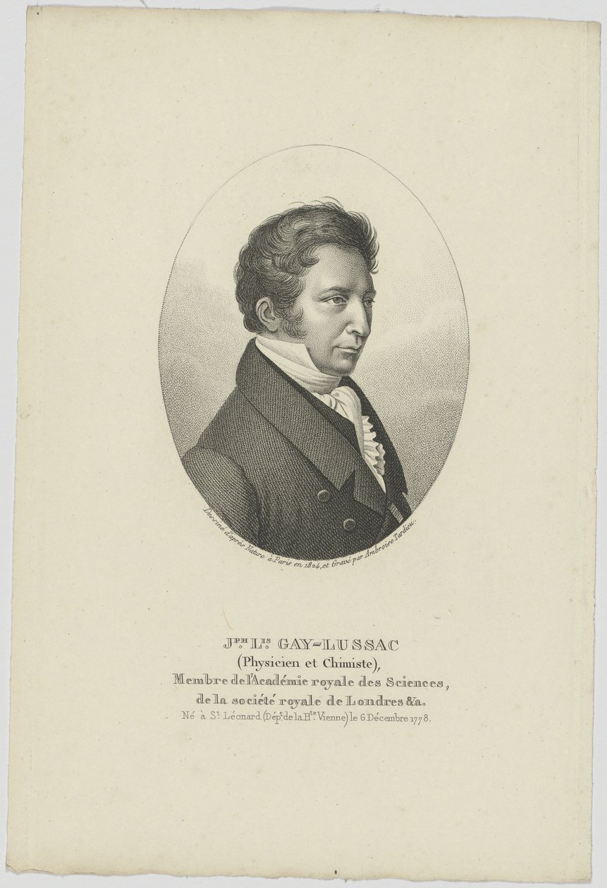 Portrait of Joseph Louis Gay-Lussac, 1778-1850, c1824 by Unbekannt