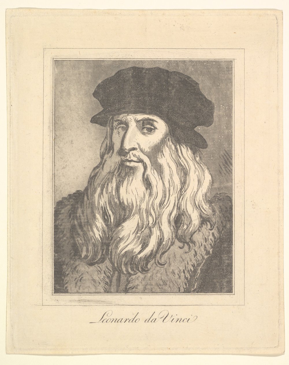 Portrait of Leonardo da Vinci from Characaturas by Leonardo da Vinci, from Drawings by William Hogarth by Unbekannt