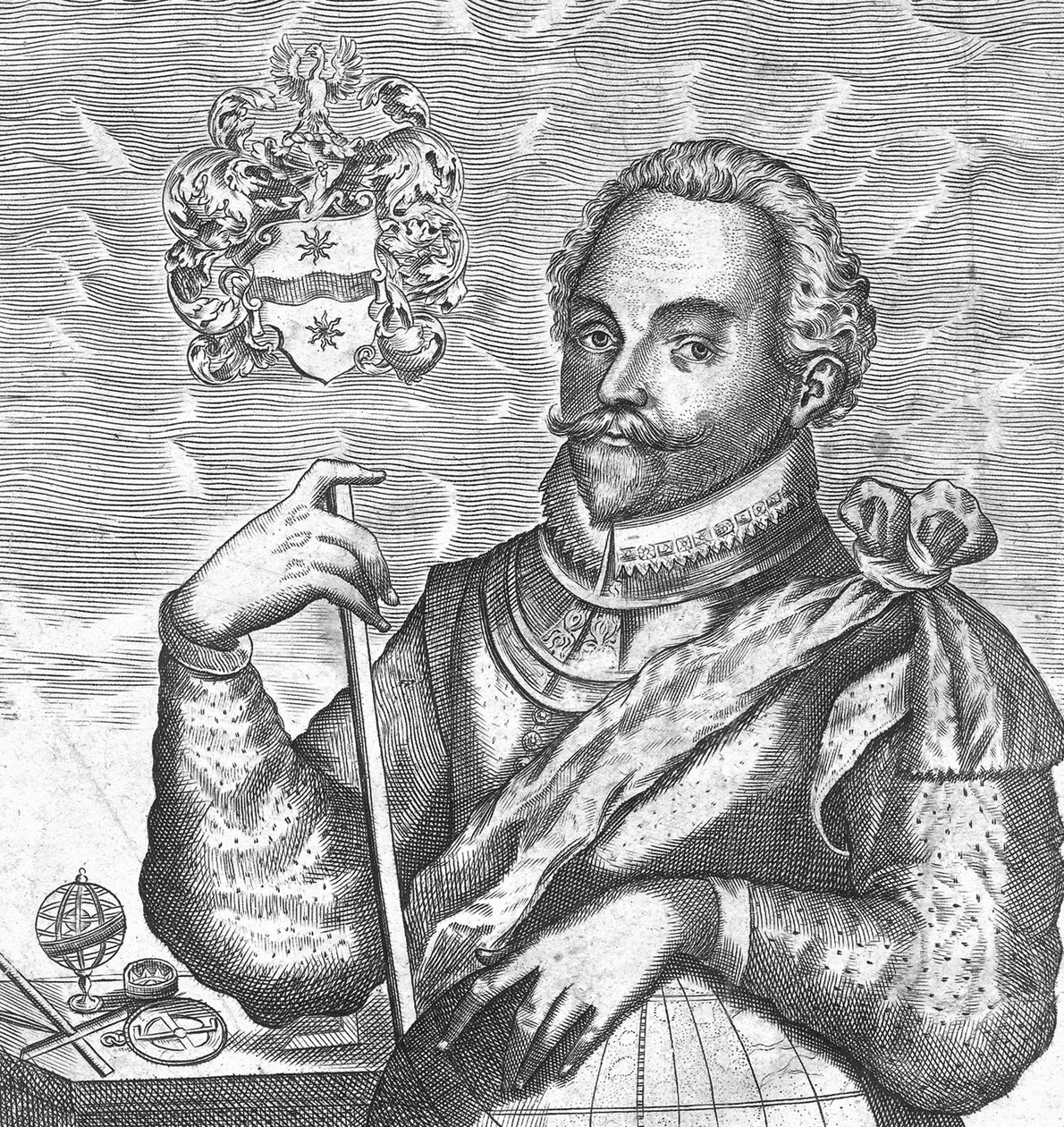 Portrait of Sir Francis Drake. Frontispiece from The World Encompassed, 1628 by Unbekannt