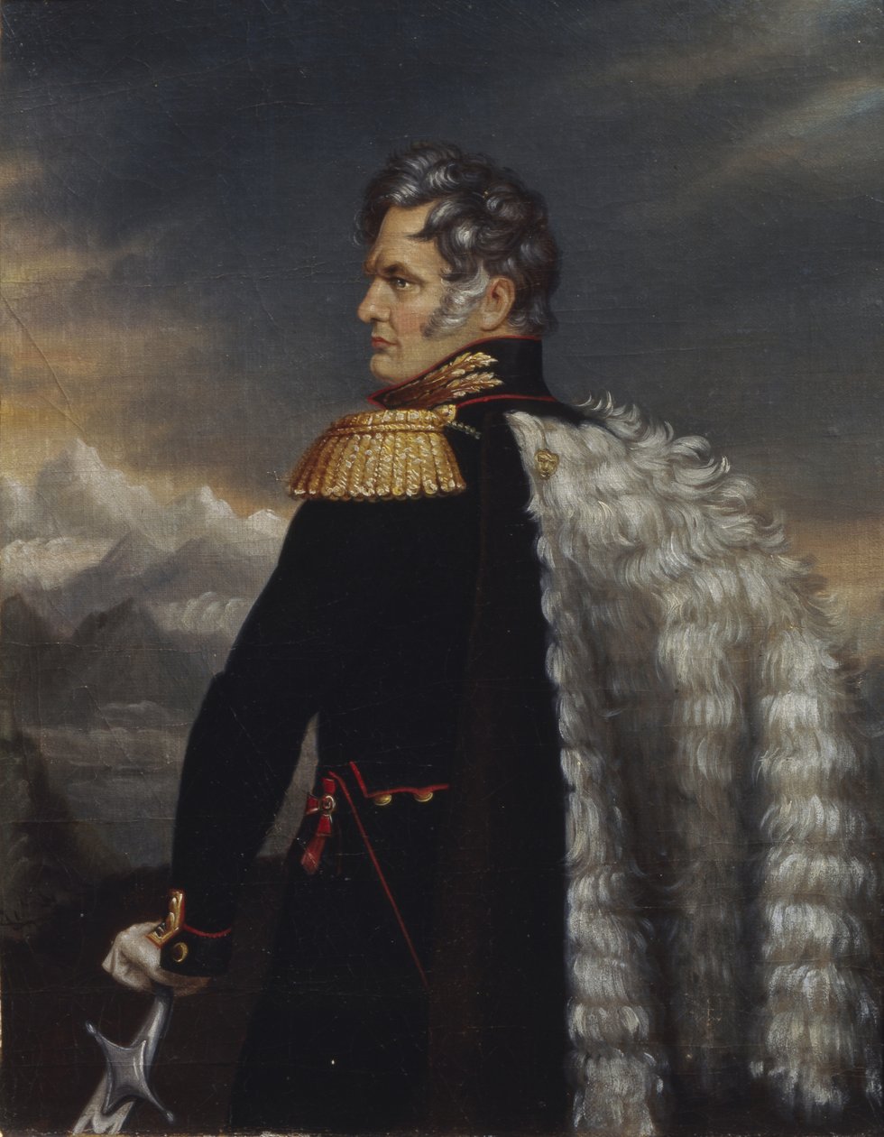 Portrait of the commander-in-chief of the Russian Army on the Caucasus Aleksey Yermolov 1777-1861, 1825 by Unbekannt