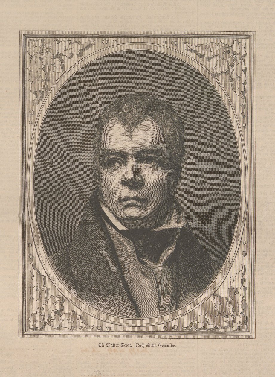 Portrait of the historical novelist and poet Sir Walter Scott 1771-1832, 1871 by Unbekannt