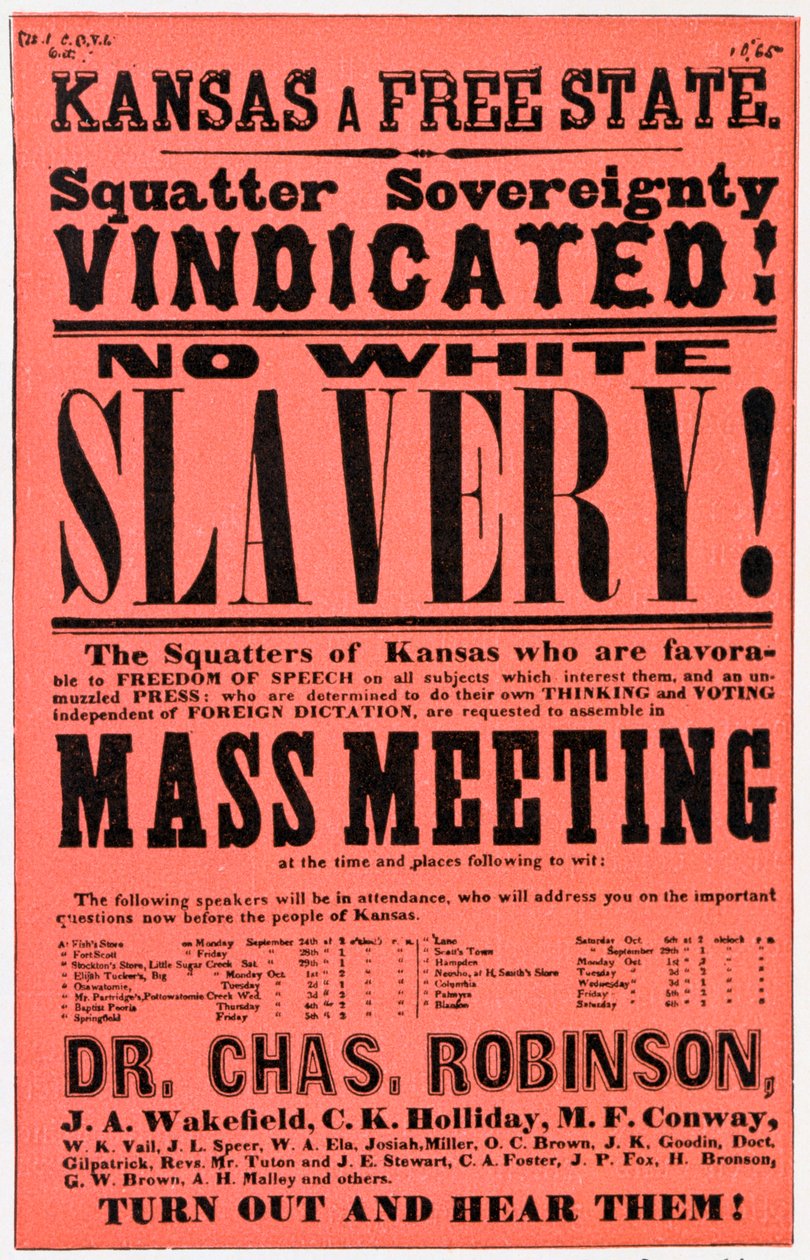 Poster Against Slavery in Kansas by Unbekannt