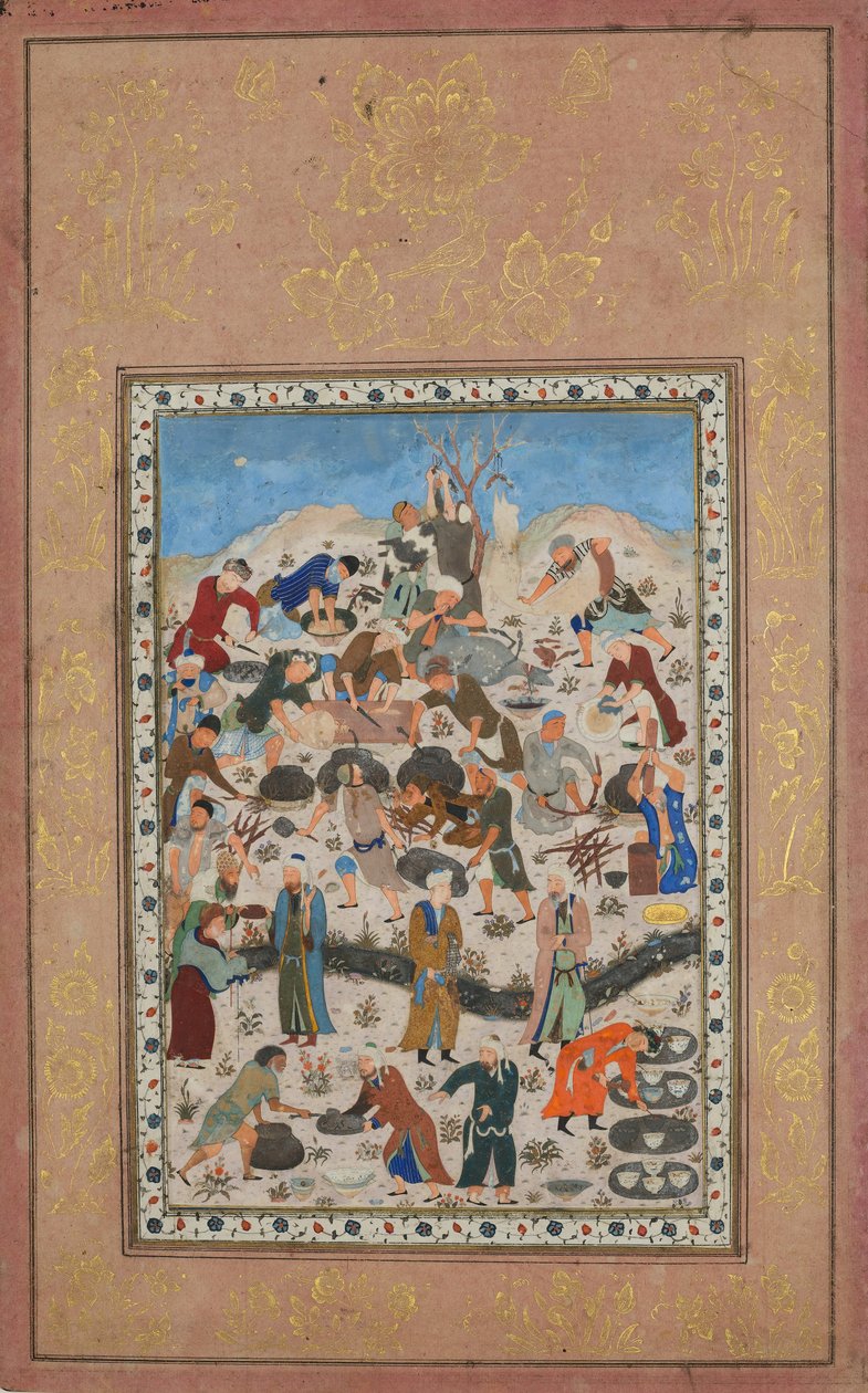Preparation for a Feast, Folio from a Divan of Jami by Unbekannt