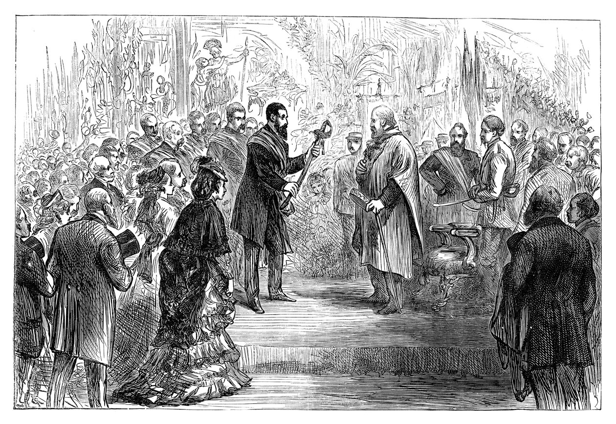 Presentation of a Sword to Giuseppe Garibaldi at the Crystal Palace, 1864, Late 19th Century by Unbekannt