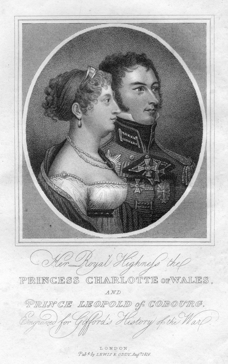 Princess Charlotte of Wales and Prince Leopold of Saxe-Coburg by Unbekannt