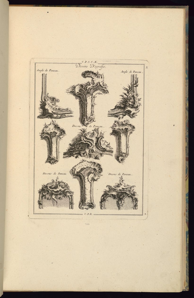 Print, Designs of Agraffes, 1745 by Unbekannt