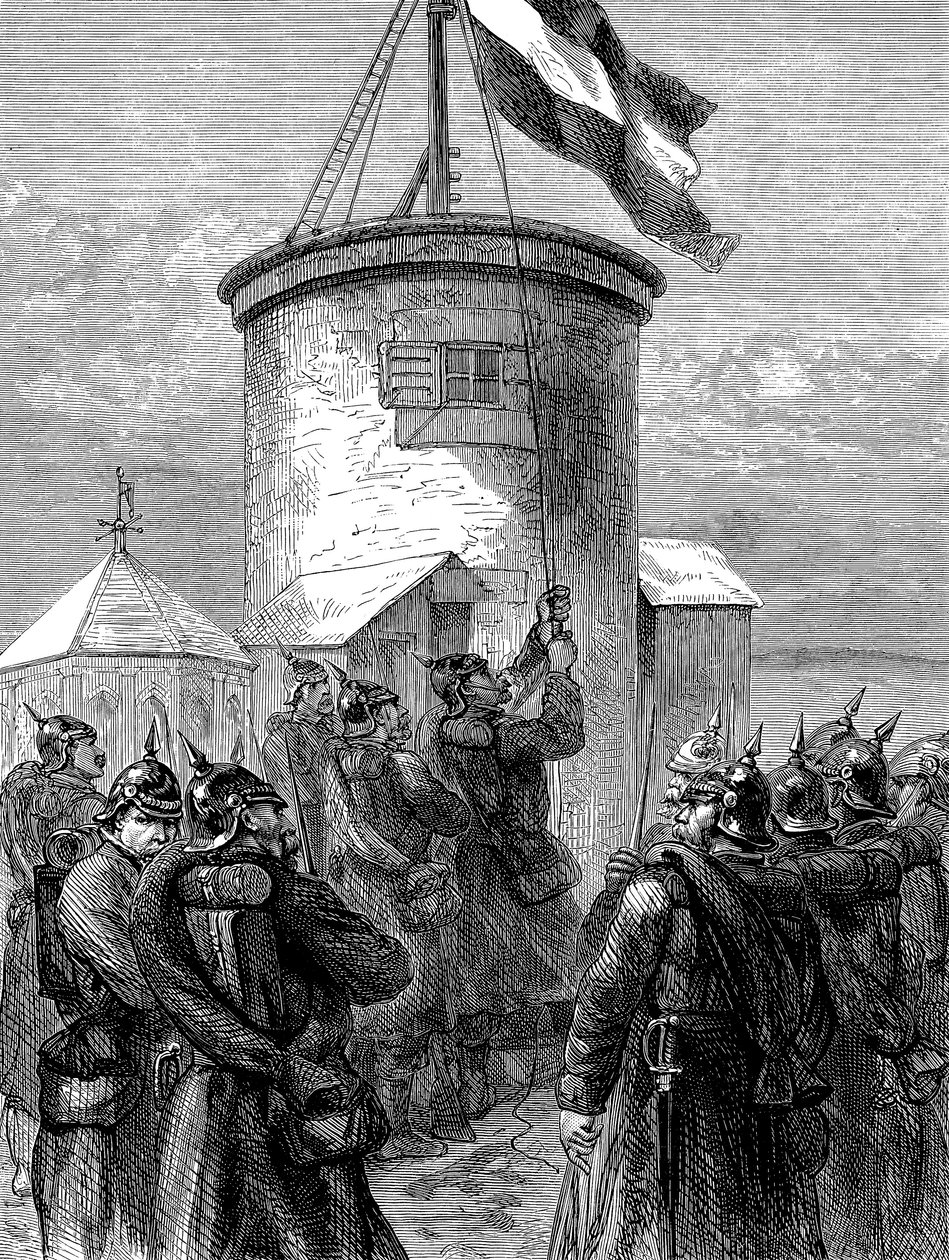 Prussian Troops Hoisting Their Flag at Valerien, Franco-Prussian War by Unbekannt