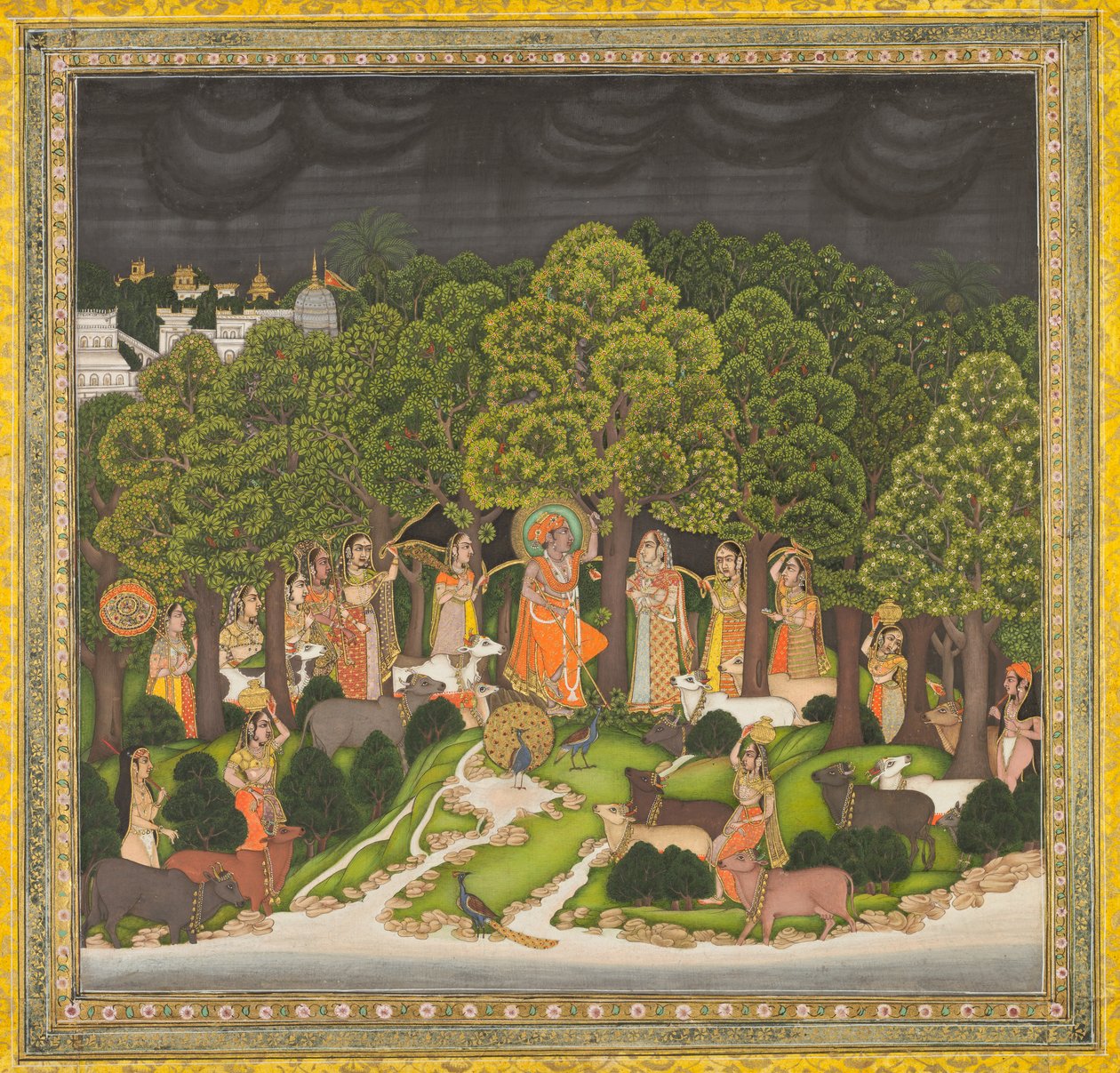 Radha and Krishna Meet in the Forest During a Storm, c. 1770 by Unbekannt