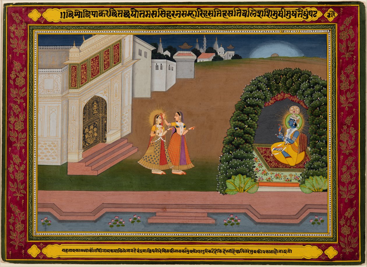 Radha's Confidante Brings Her to Krishna, c1790-1800