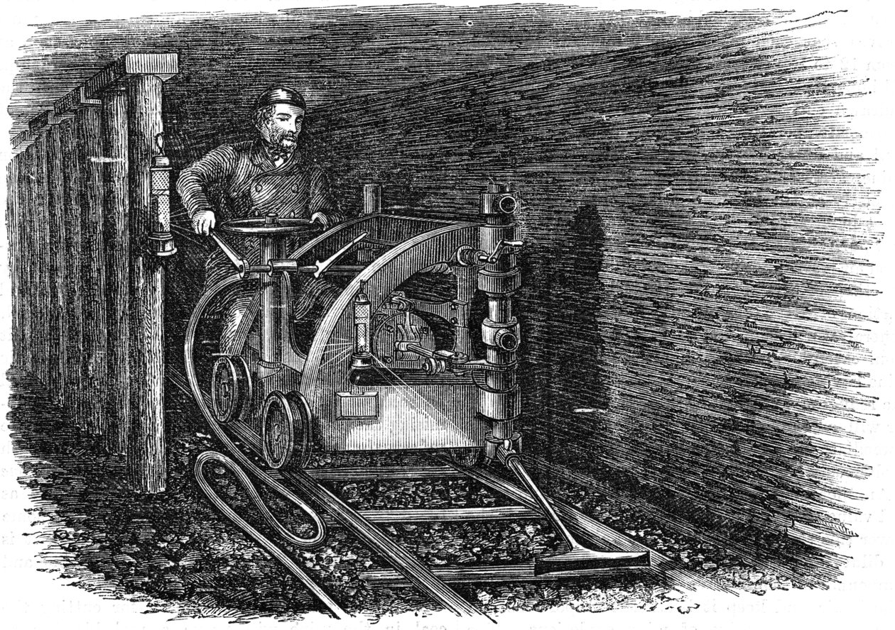 Rail mounted coal cutting machine by Unbekannt