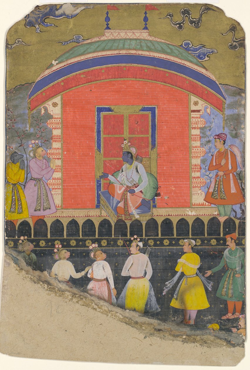 Rama Receives Sugriva and Jambavat, the Monkey and Bear Kings by Unbekannt