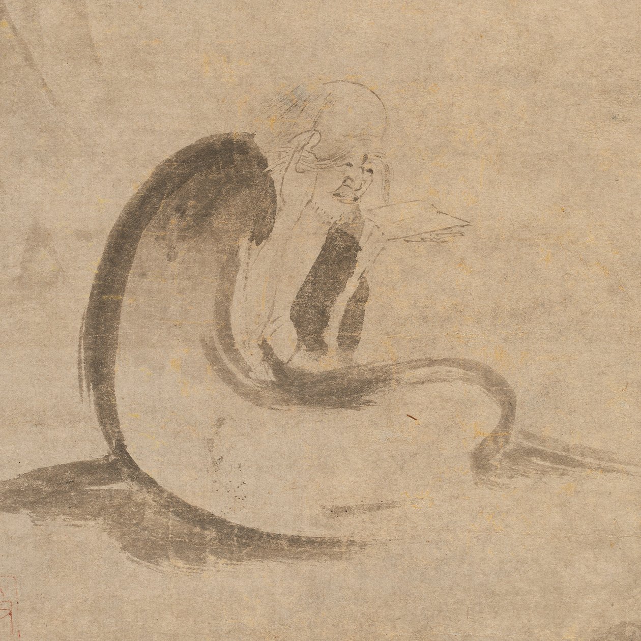 Reading a Sutra by Moonlight by Unbekannt