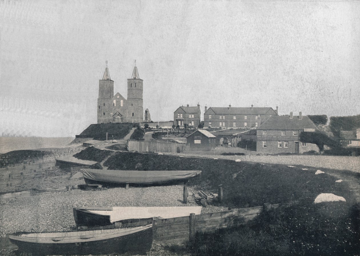Reculver - The Village and the Reculver Towers, 1895 by Unbekannt