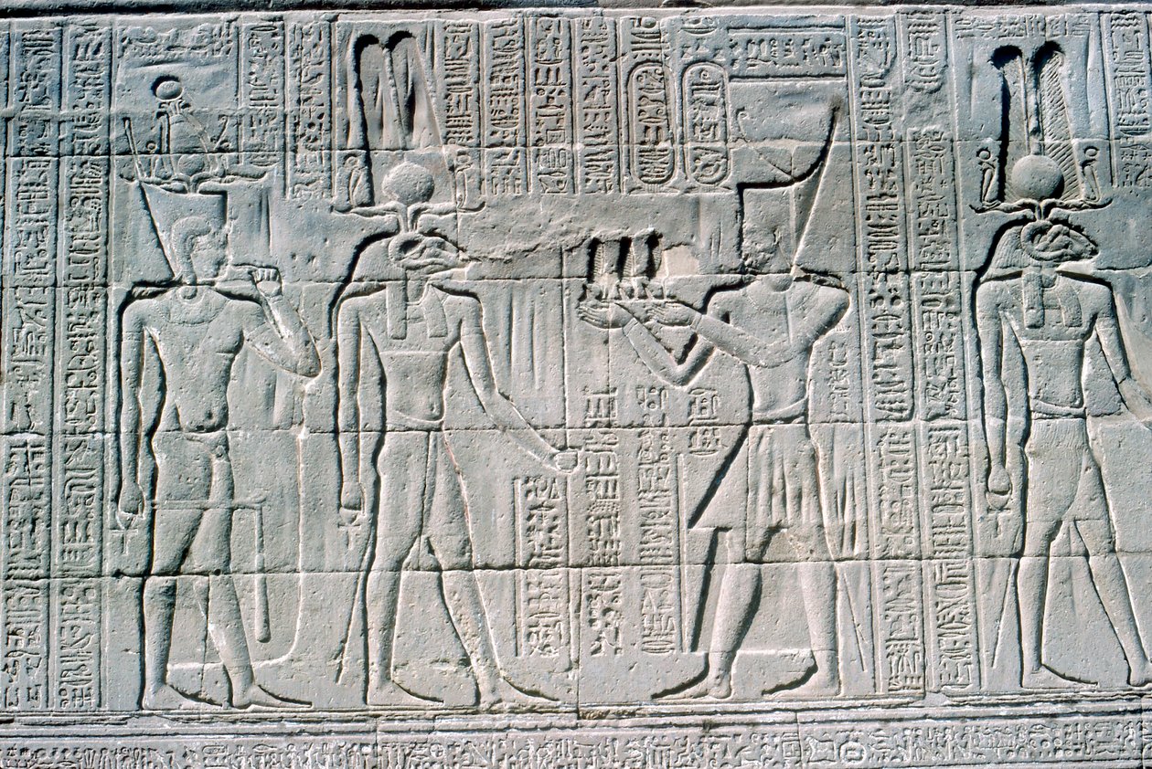 Relief of the Pharaoh before Knum, Temple of Khnum by Unbekannt