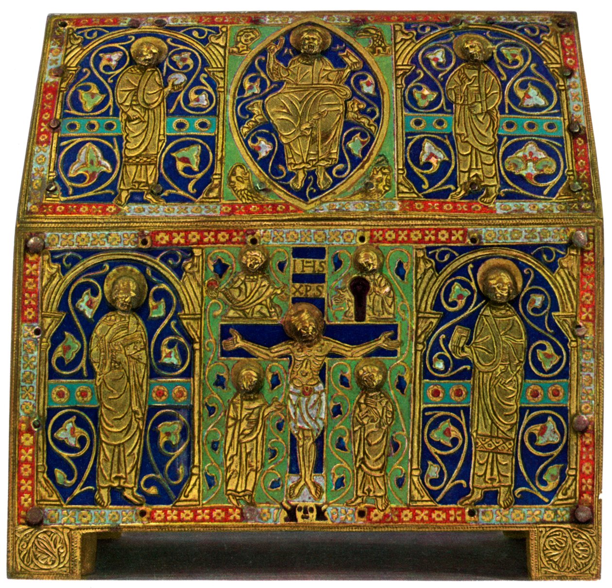 Reliquary, champlevé enamel on copper by Unbekannt