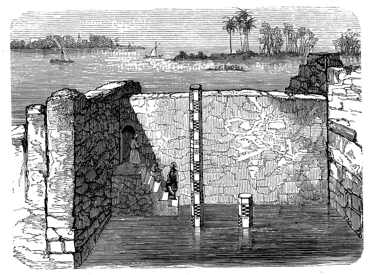 Remains of a Nilometer, an ancient device for measuring the annual inundation of the Nile by Unbekannt