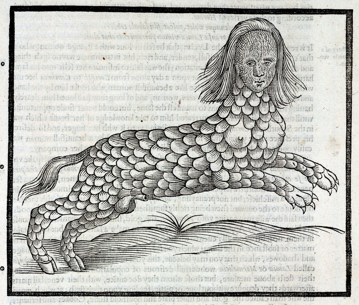 Representation of the Creature Lamia (Sybaris) - Engraving from History of Four-Footed Beasts by Edward Topsell 1607 by Unbekannt