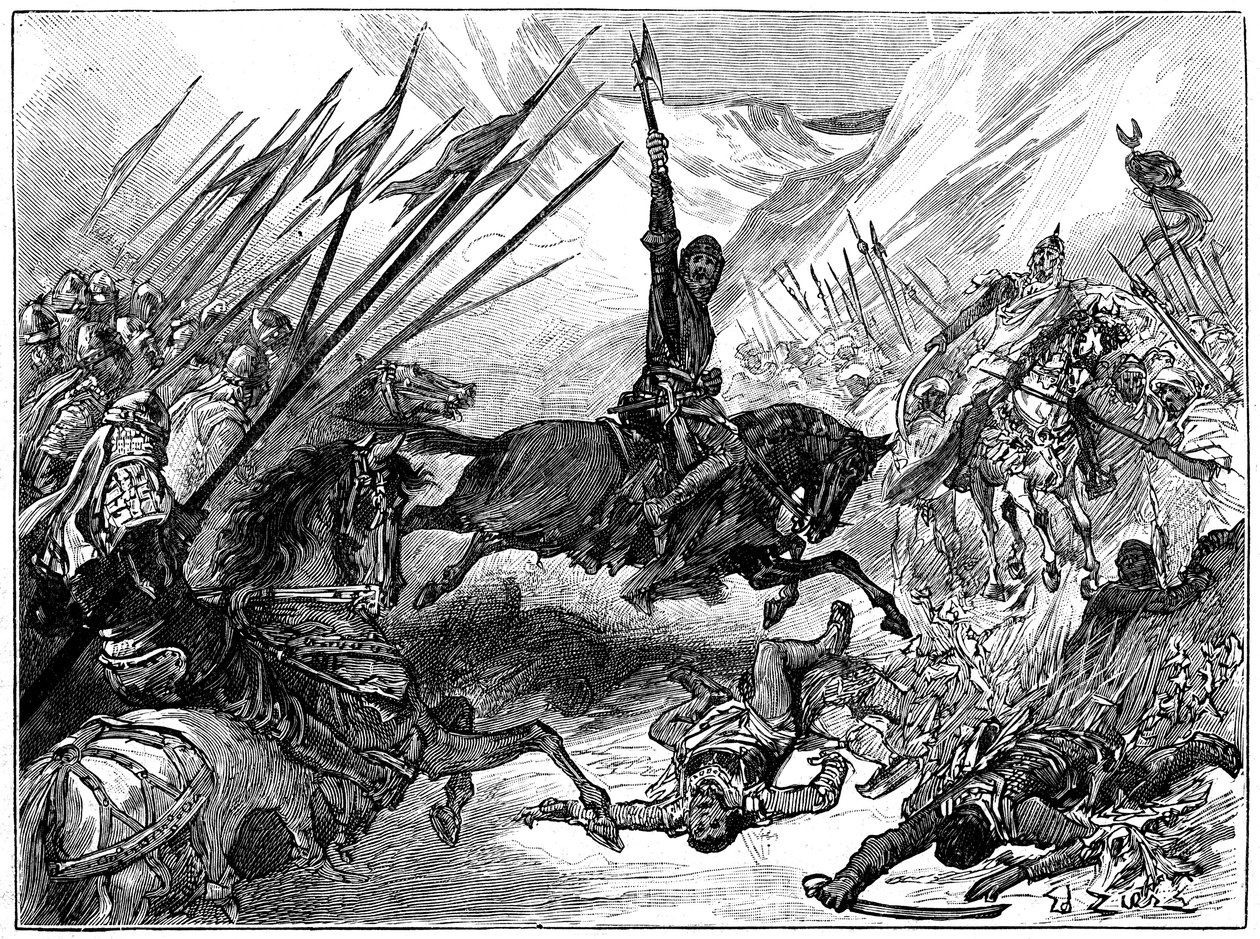 Richard I, Coeur de Lion at the Battle of Arsuf, 1191 by Unbekannt