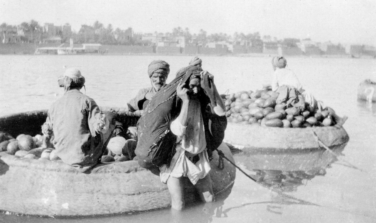 River Craft Laden with Melons, Tigris River by Unbekannt