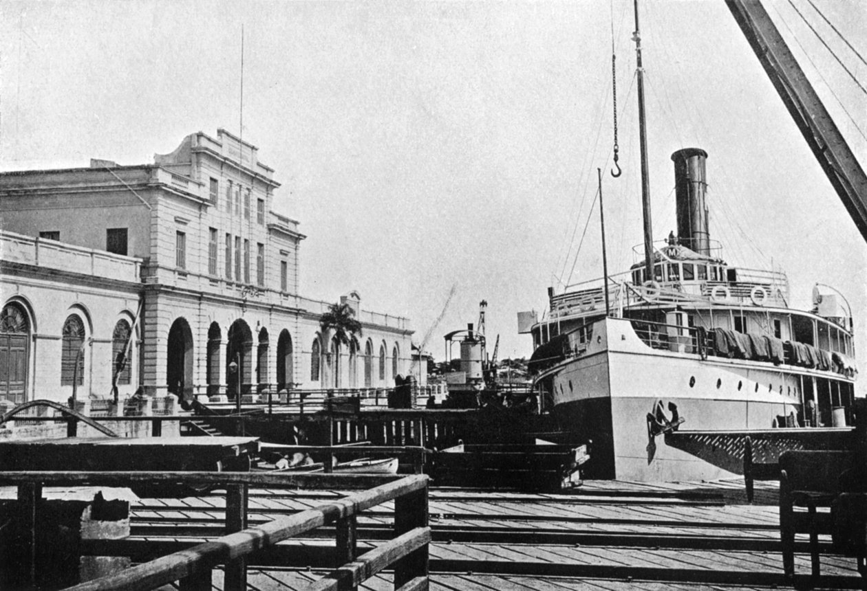 River Steamer at the Customs House, Asuncion, Paraguay by Unbekannt