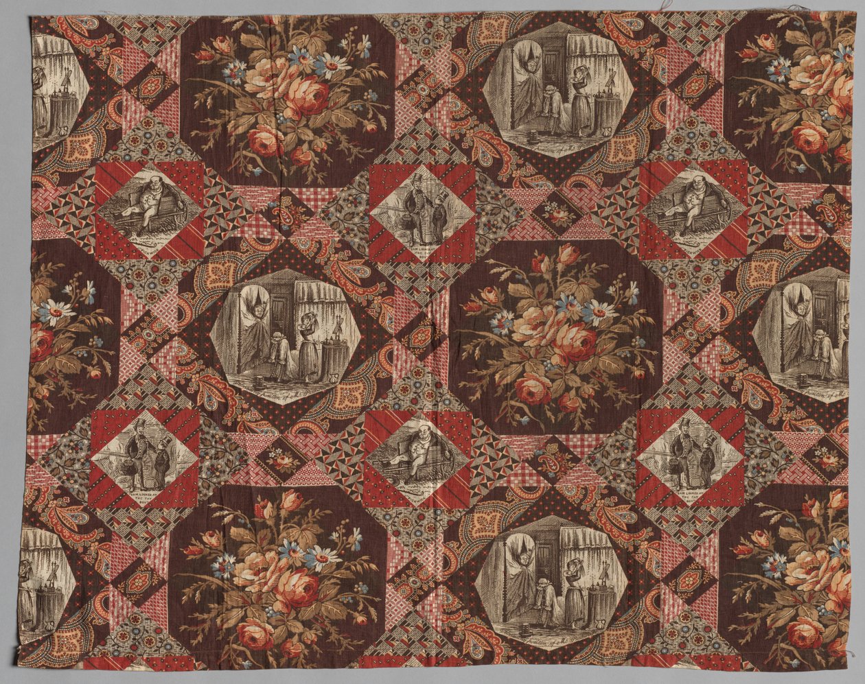 Roller Printed Cotton Textile by Unbekannt